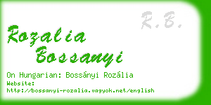 rozalia bossanyi business card