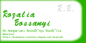 rozalia bossanyi business card